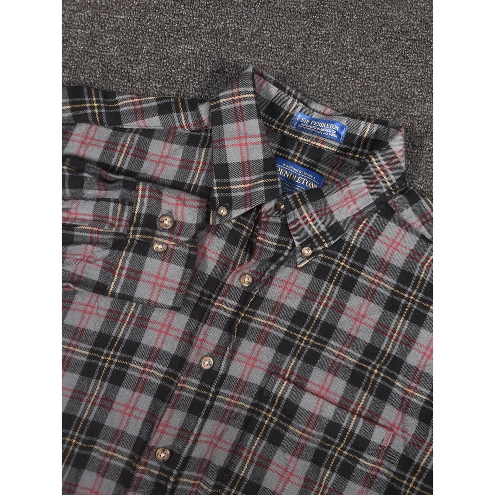 Pendleton Sir Pendleton Worsted Wool Flannel Shirt Large Long Macpherson Tartan